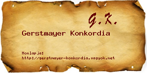 Gerstmayer Konkordia névjegykártya